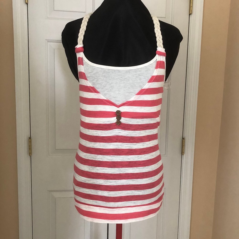 Halter Striped Top Juniors Med NWT